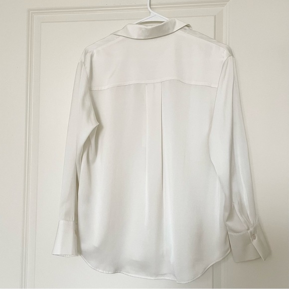 Uniqlo satin long sleeve button up blouse shirt xxs - Picture 6 of 7